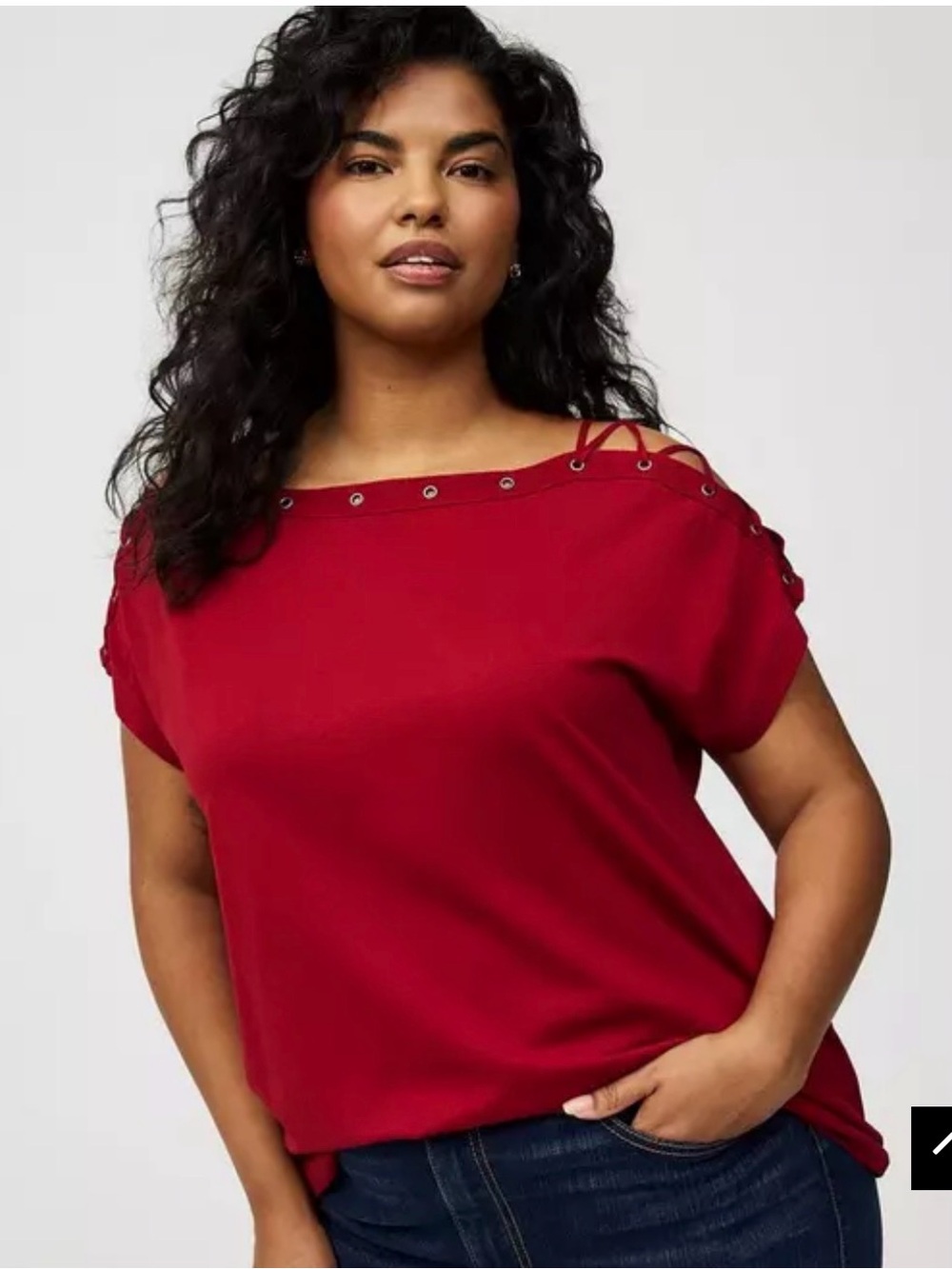 Torrid jersey lace-up dolman top size 00